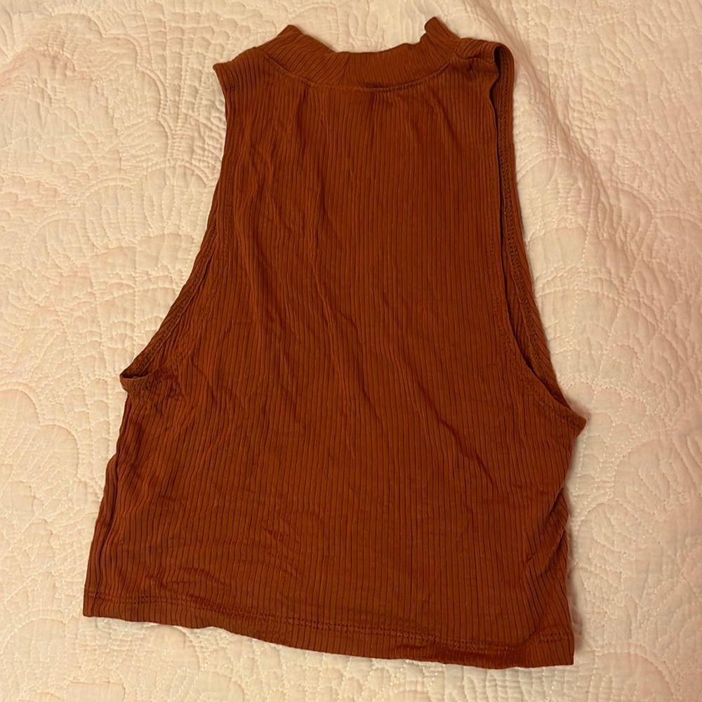 BP Ribbed High Neck Crop Top